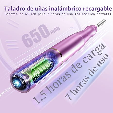 TUOBEO, Kit de lima eléctrico inalámbrico para uñas - vista 1